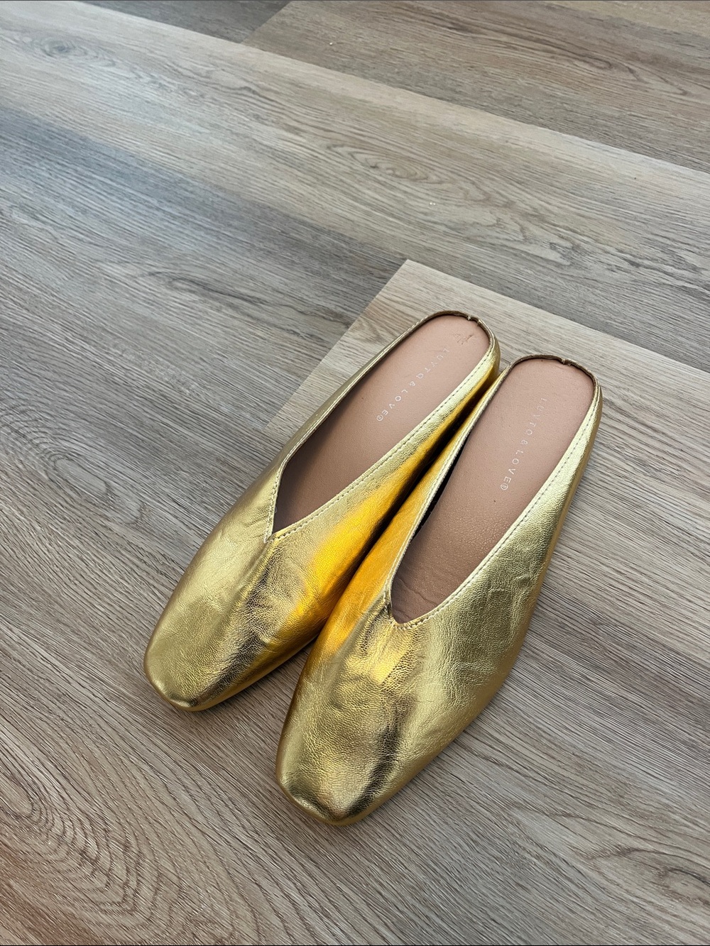 Gold Metallic Slip-On Women’s Flats